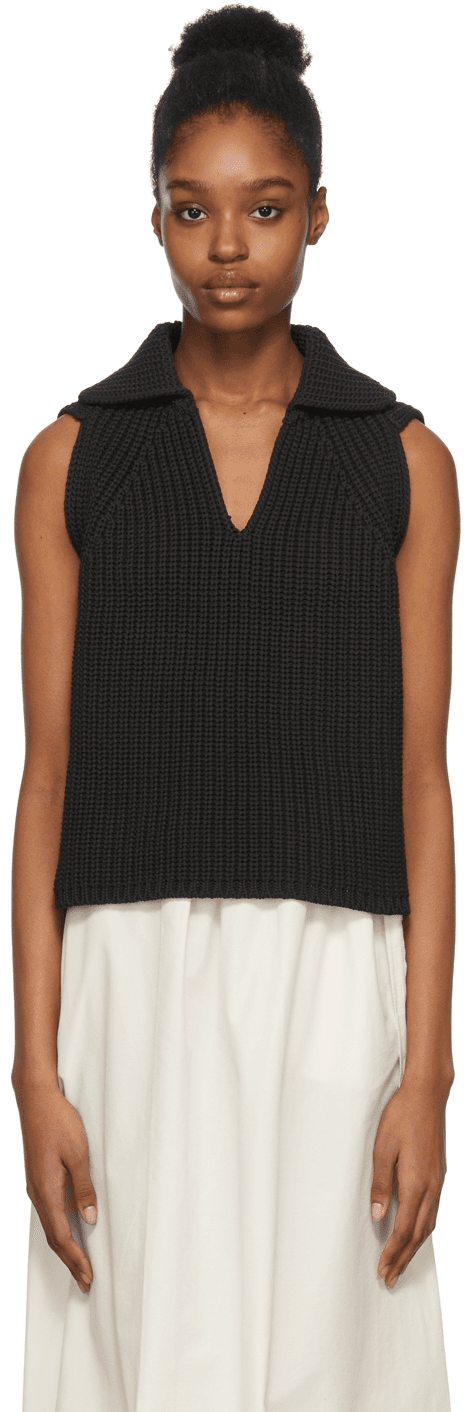 Black Knit Aubrey Vest - Image 1