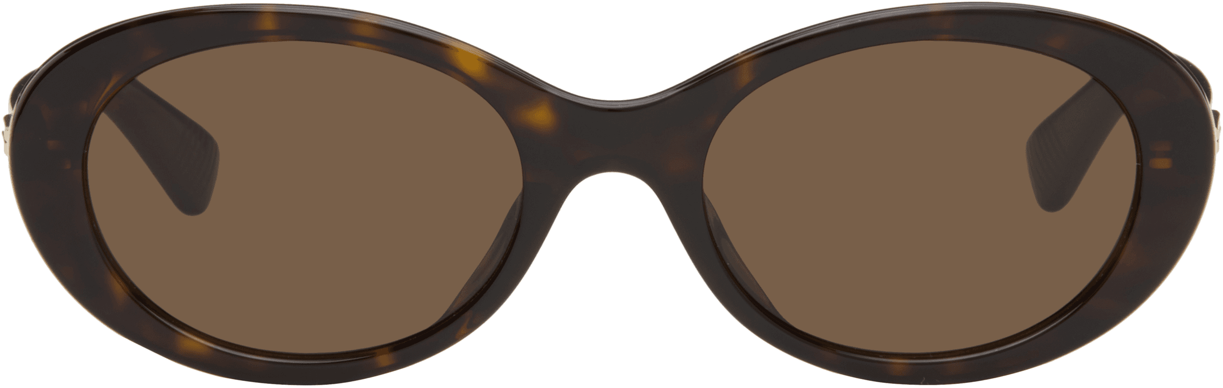 Brown Slim Ribbon Oval Sunglasses - Image 1
