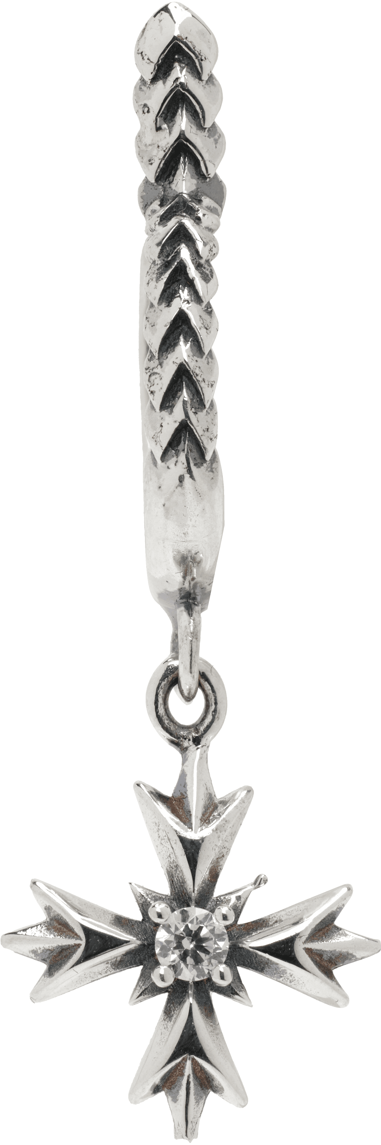 Crest & Crystal Single Hoop Earring - Image 1