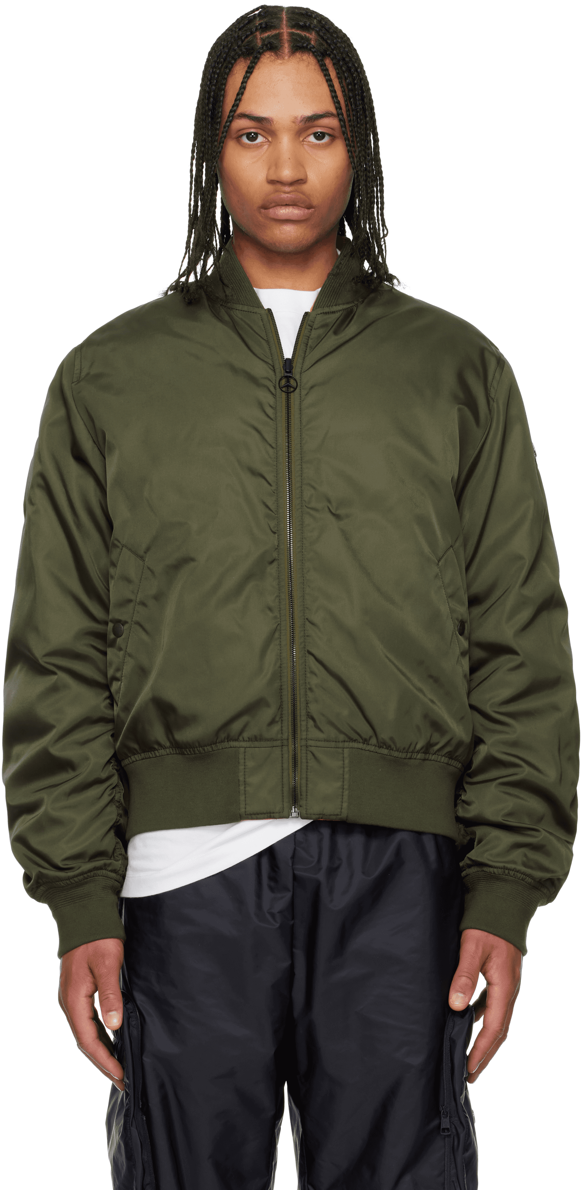 Mercedes-Benz by NIGO Khaki & Orange Neper Down Bomber Jacket - Image 1