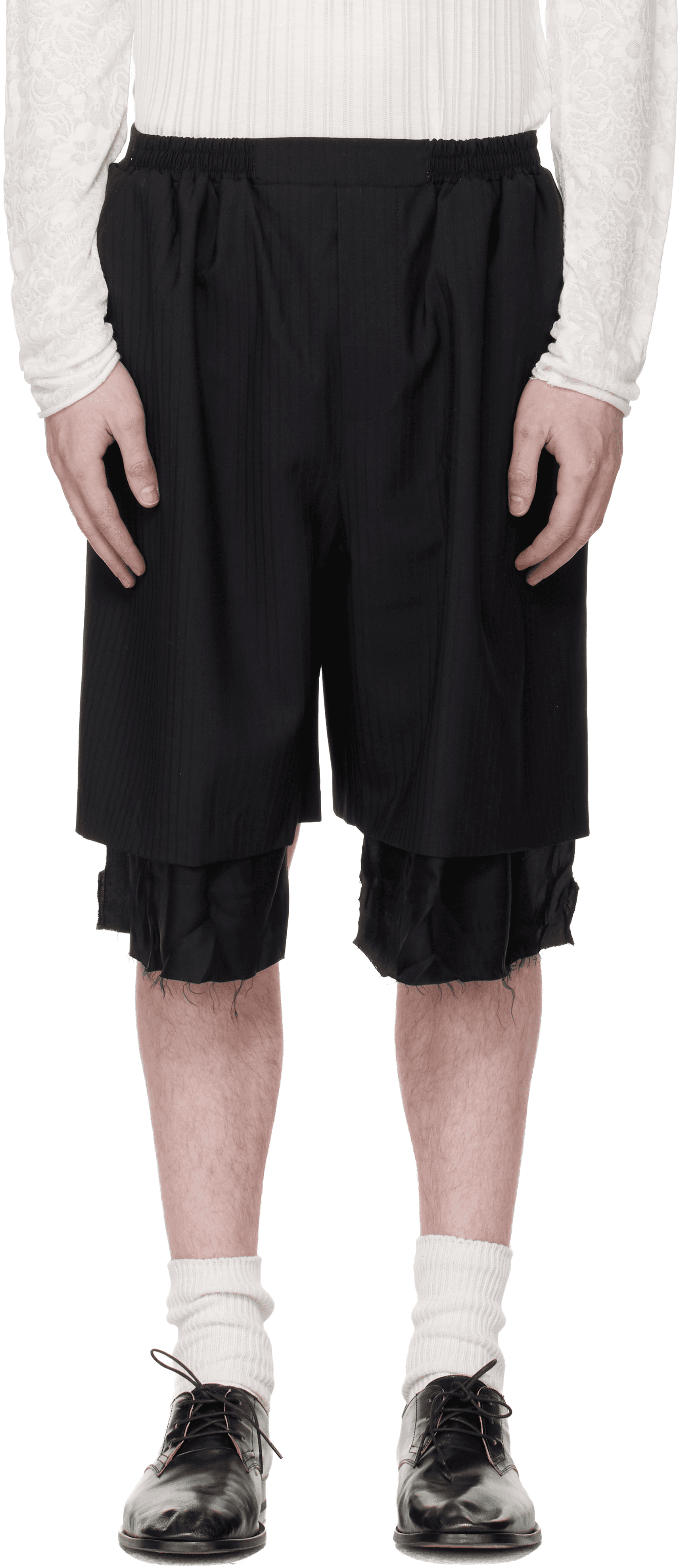 Black Exploded Lining Shorts - Image 1