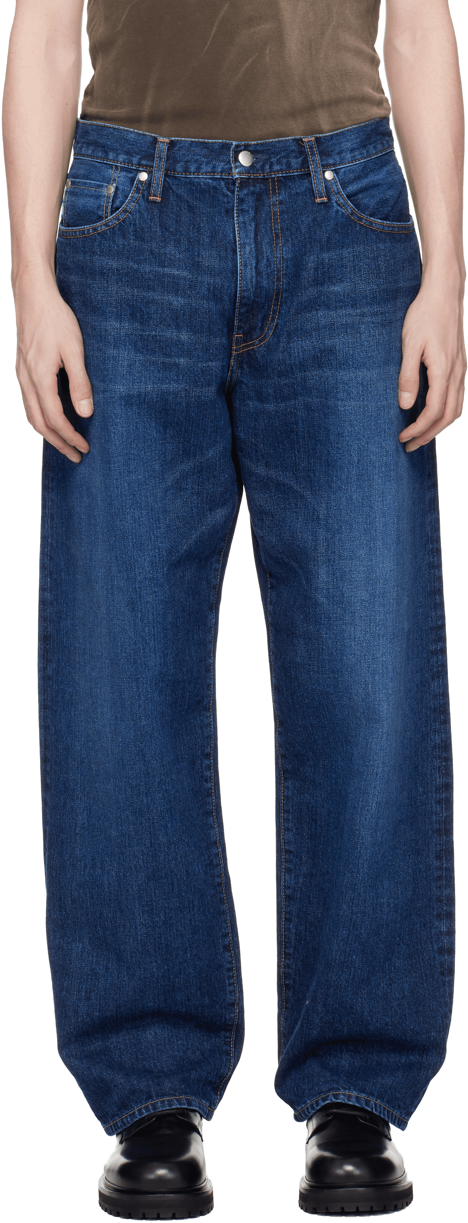 Navy Baggy Denim Jeans - Image 1