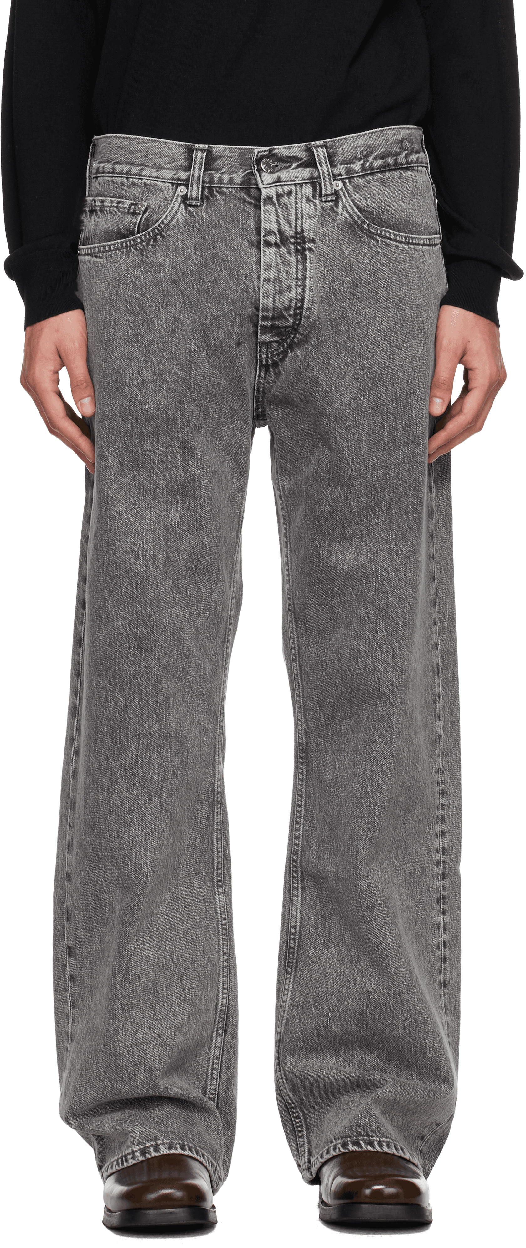 Gray Loose-Fit Criss Jeans - Image 1