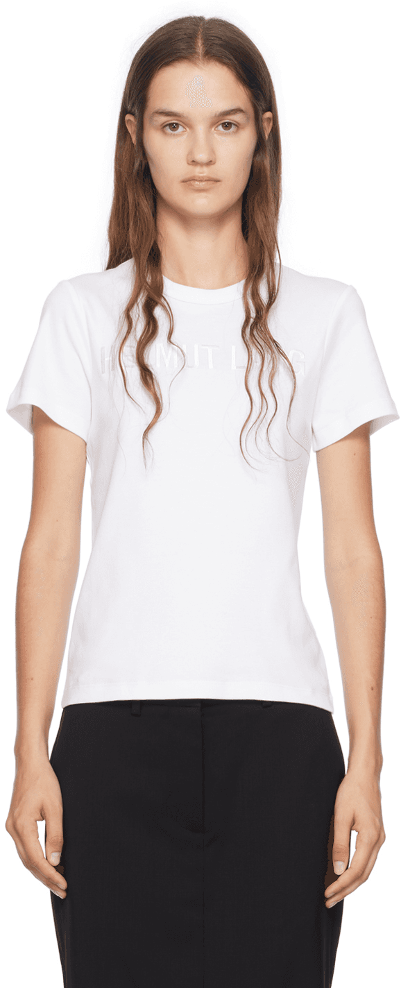 White Slim Logo T-Shirt - Image 1