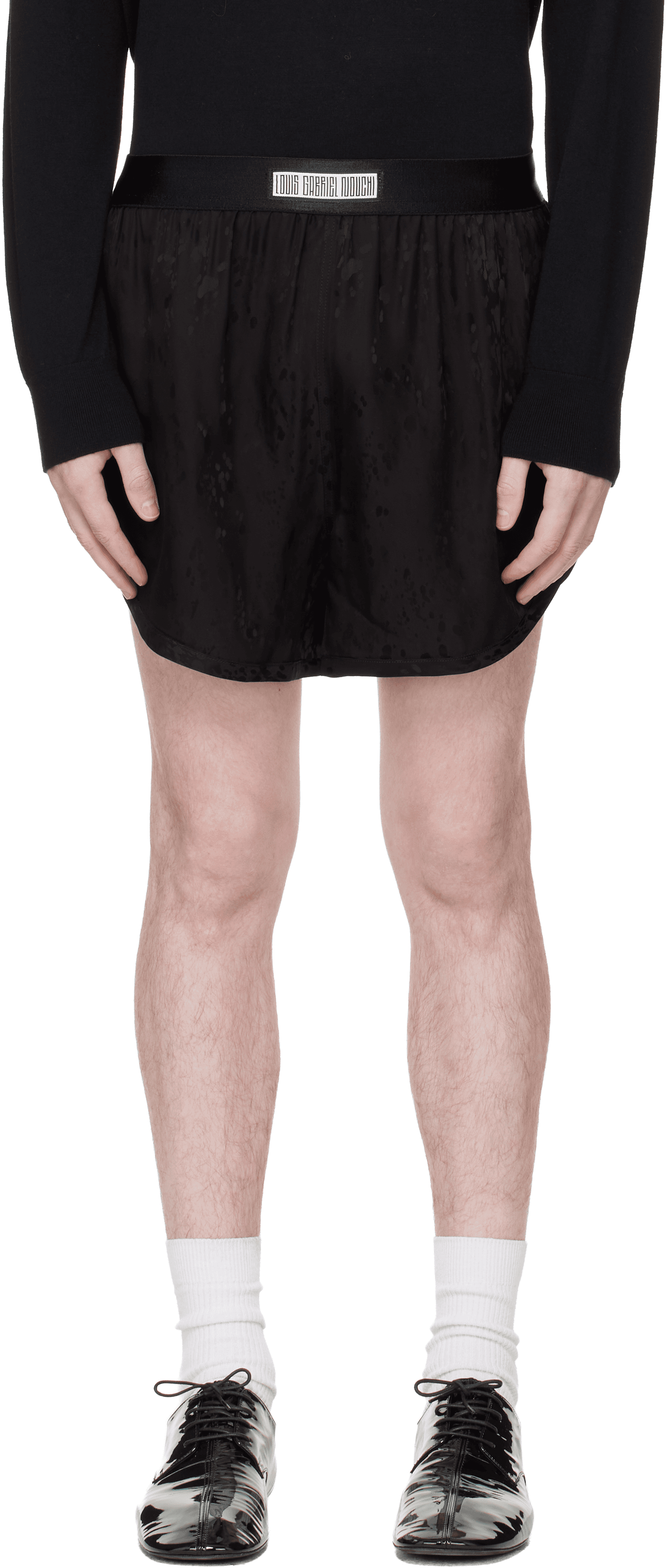Black Jacquard Shorts - Image 1