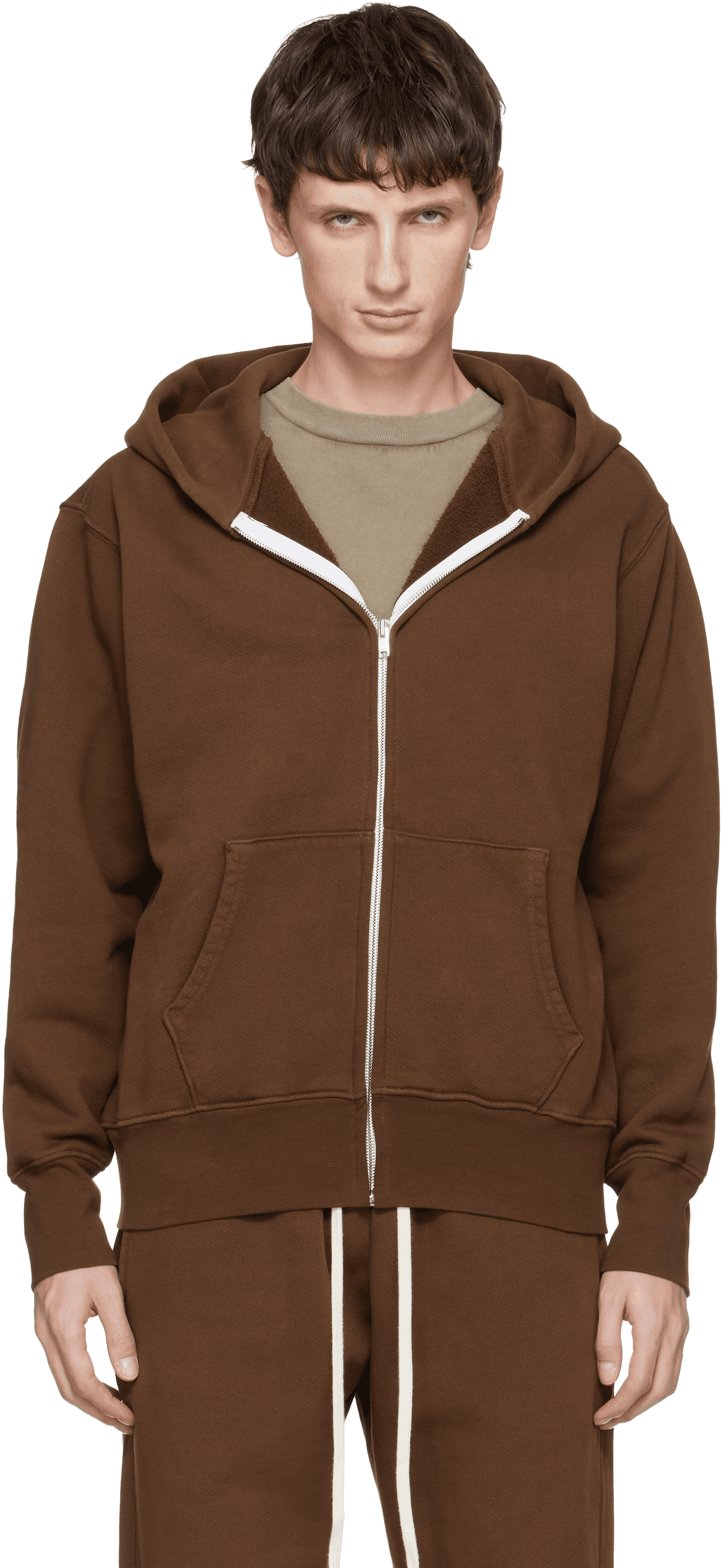 Brown Heavyweight Zip Hoodie - Image 1