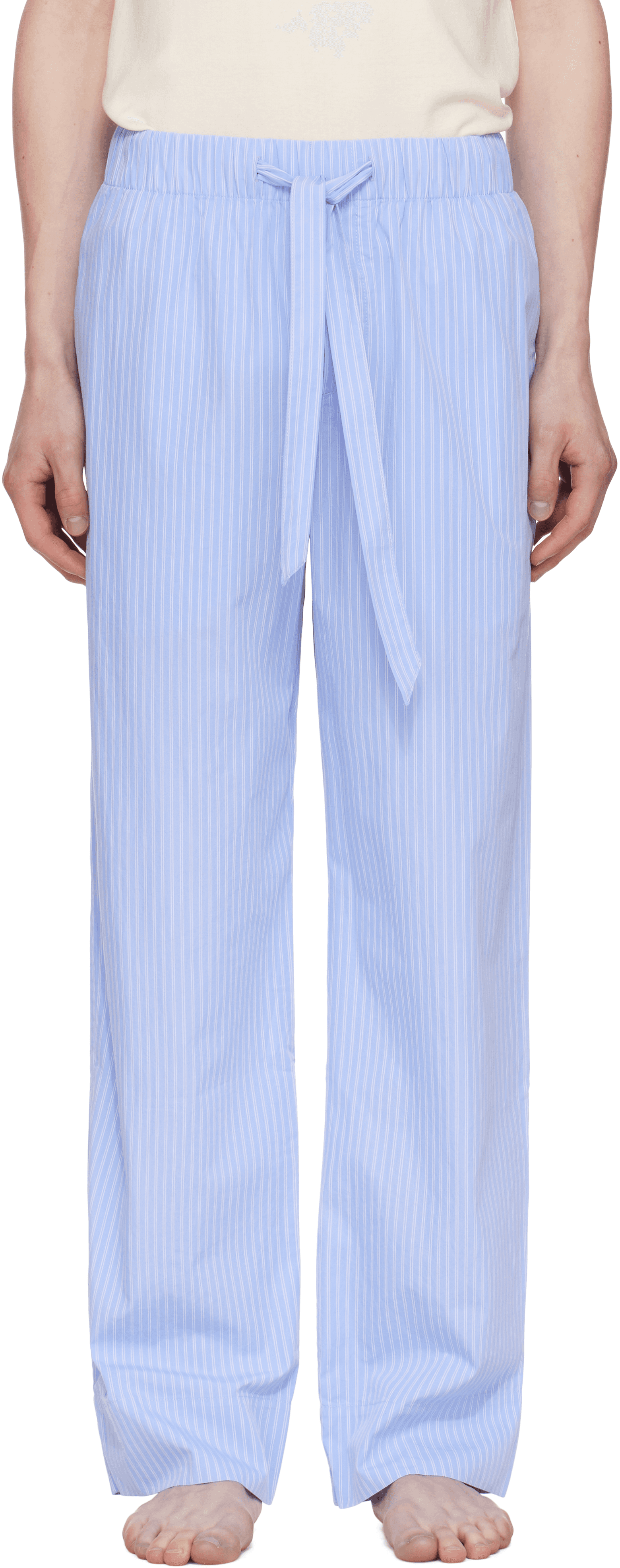 Blue Poplin Pyjama Pants - Image 1