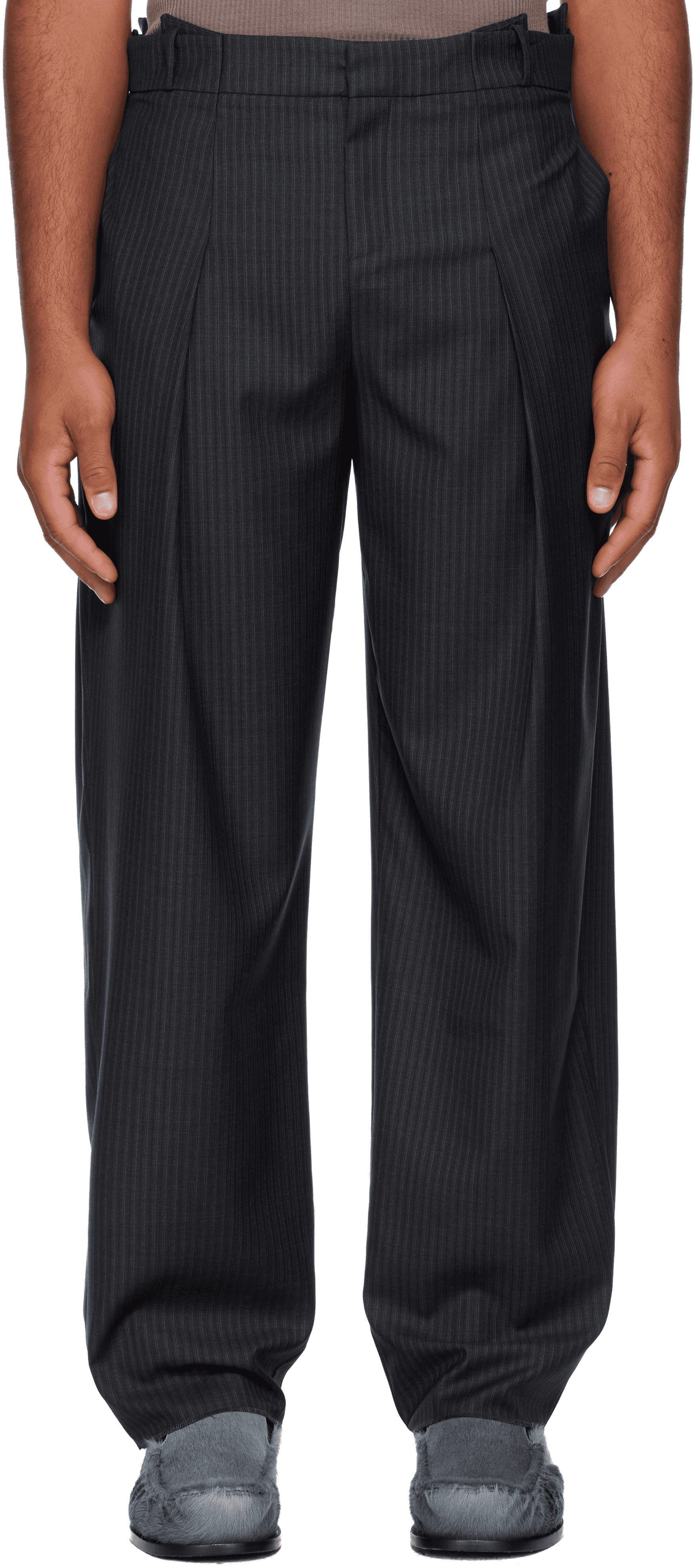 Gray Pleated Trousers - Image 1