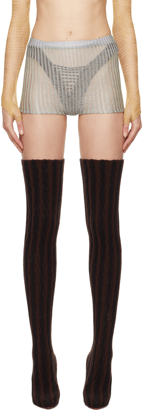 SSENSE Exclusive Green & Purple Daughter Shorts - Image 1