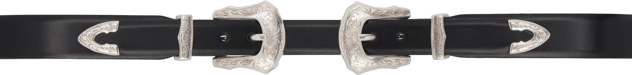 Black Double Buckle Belt - Image 1