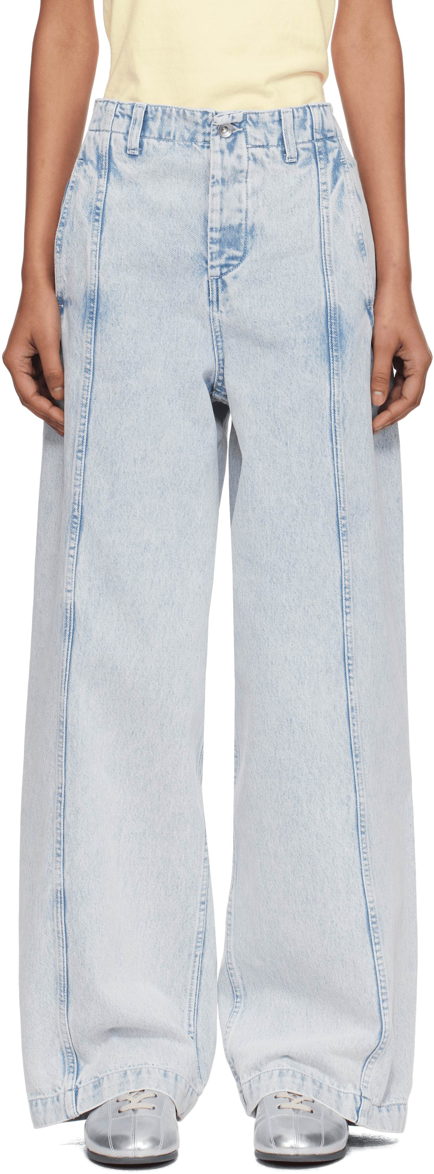 Blue Displaced Seam Jeans - Image 1