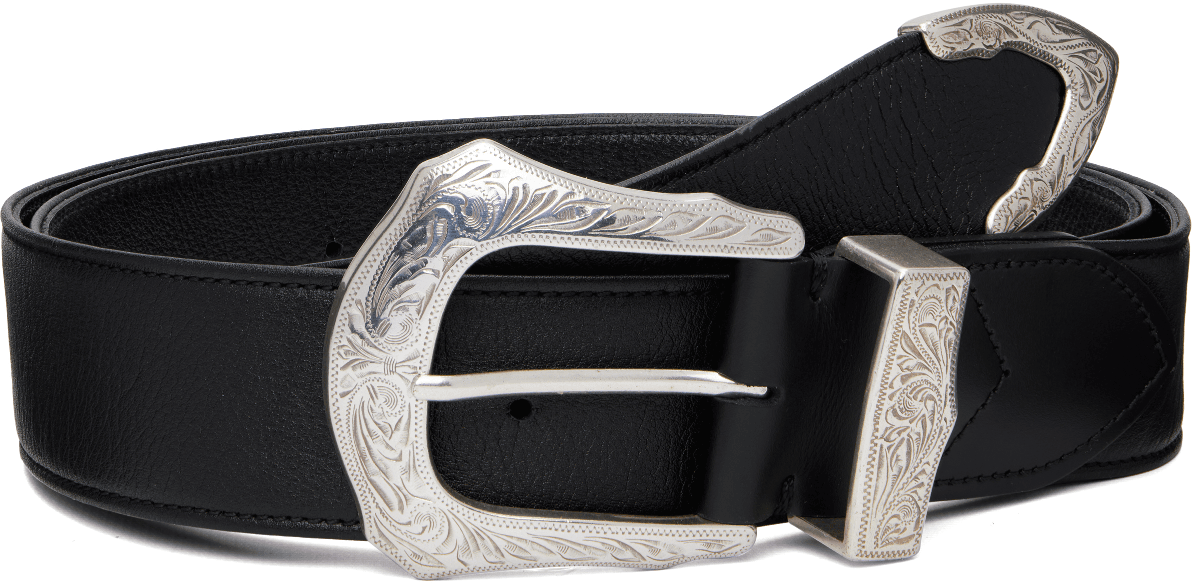 Black Buckle Wide Belt - Image 1