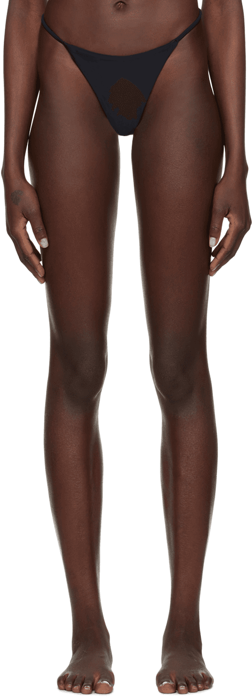 Black Tanga Bikini Bottoms - Image 1