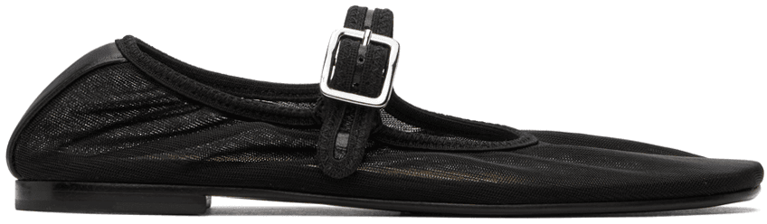 SSENSE Exclusive Black Mary Jane Mesh Ballerina Flats - Image 1