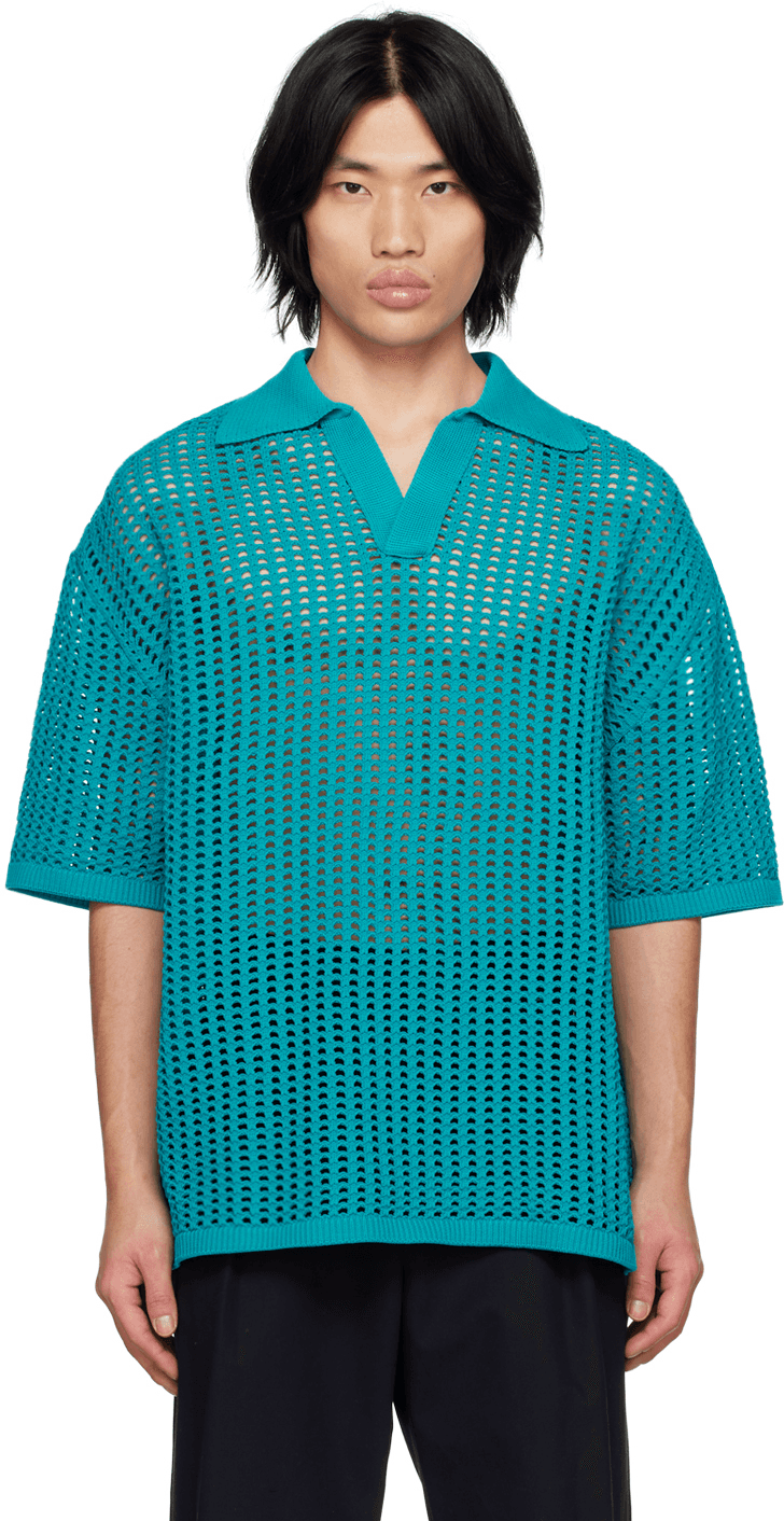 Blue Dropped Shoulder Polo - Image 1