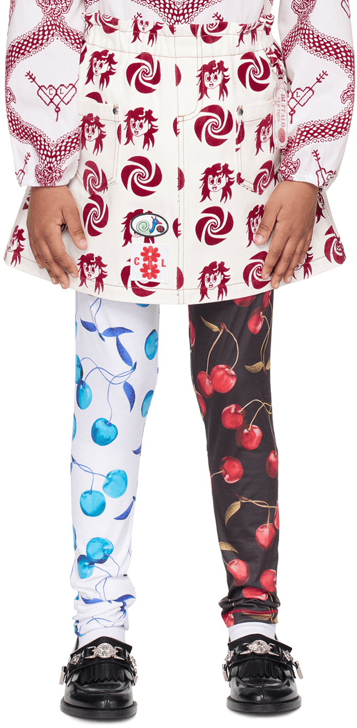 SSENSE Exclusive Kids White Swirl Girl Denim Skirt - Image 1