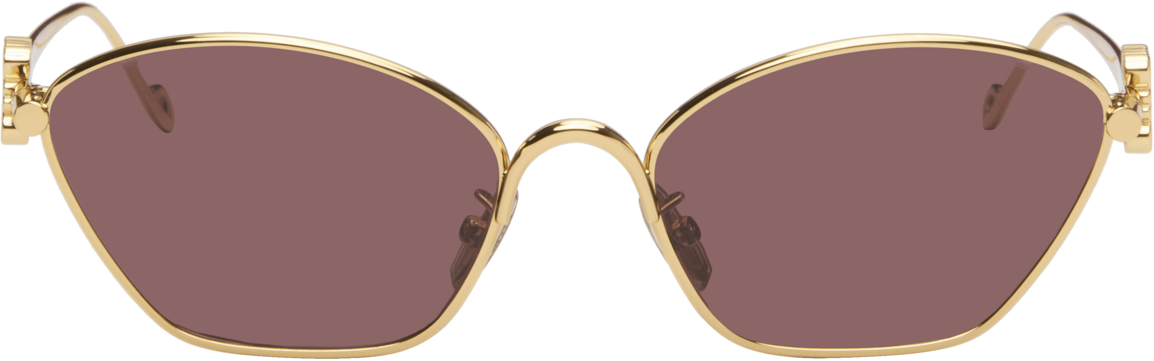 Gold Anagram Hexagonal Sunglasses - Image 1