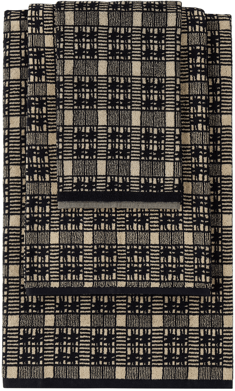 Black & Off-White Alma Core Bath Set, 3 pcs - Image 1