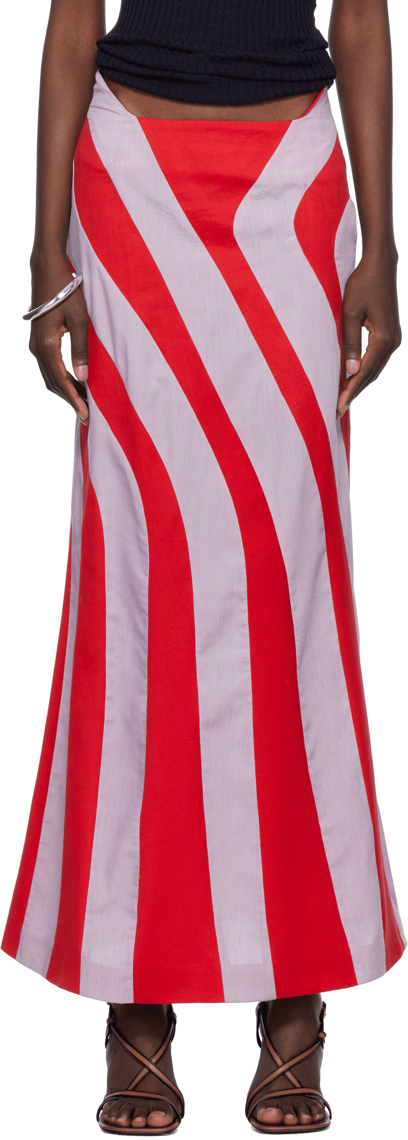 Red & Blue Parametric Maxi Skirt - Image 1