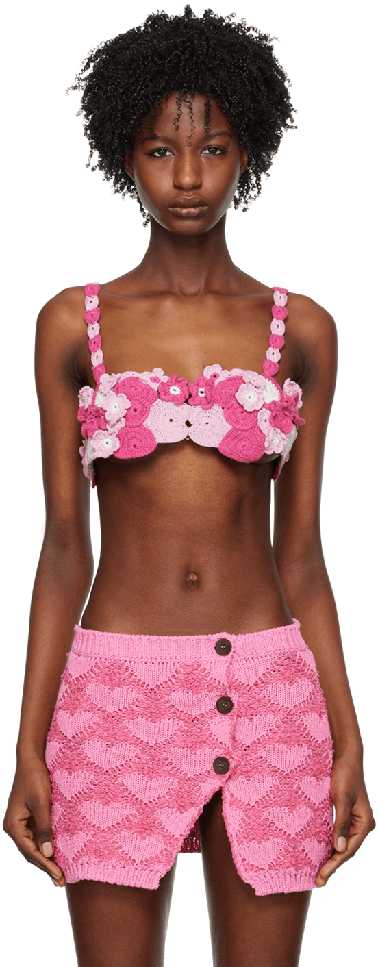 Pink Sweetheart Neck Bra - Image 1