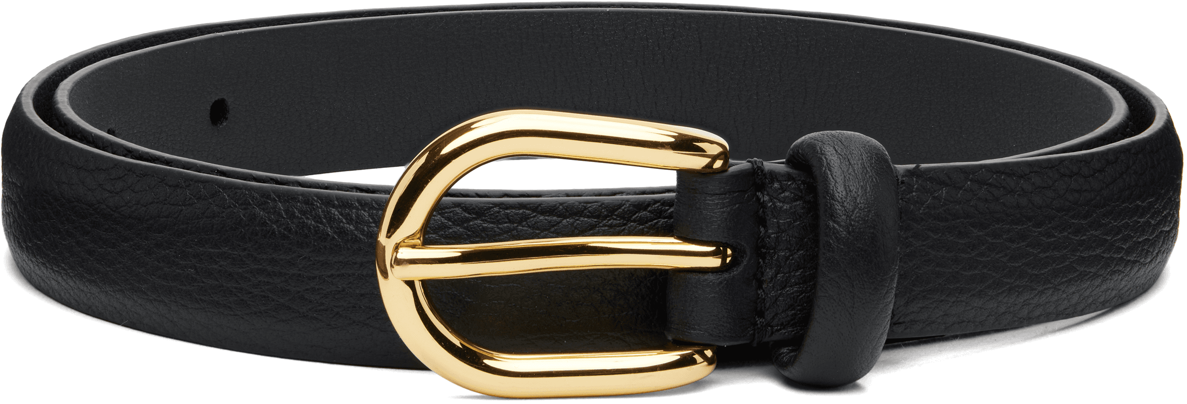 Black Skinny Nappa Leather Belt - Image 1