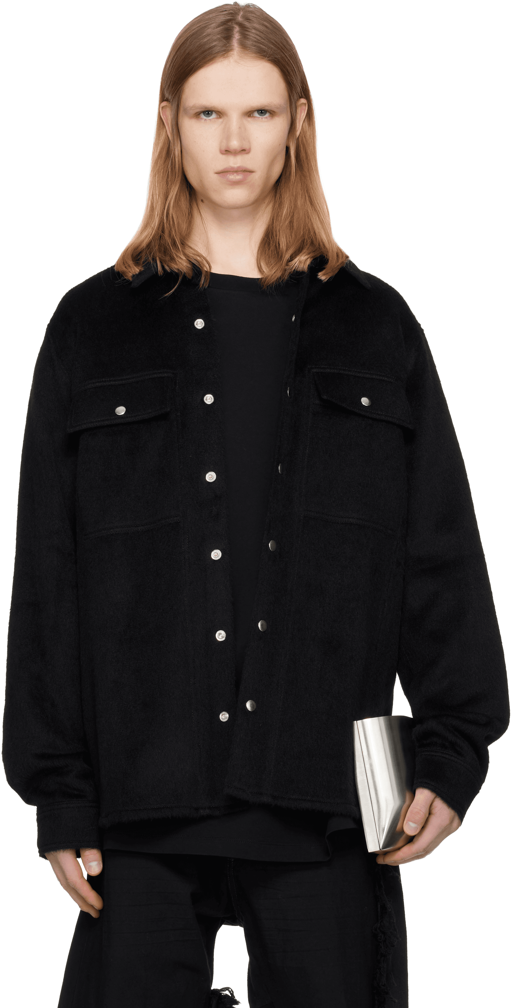 Black Alpaca Wool Shirt - Image 1