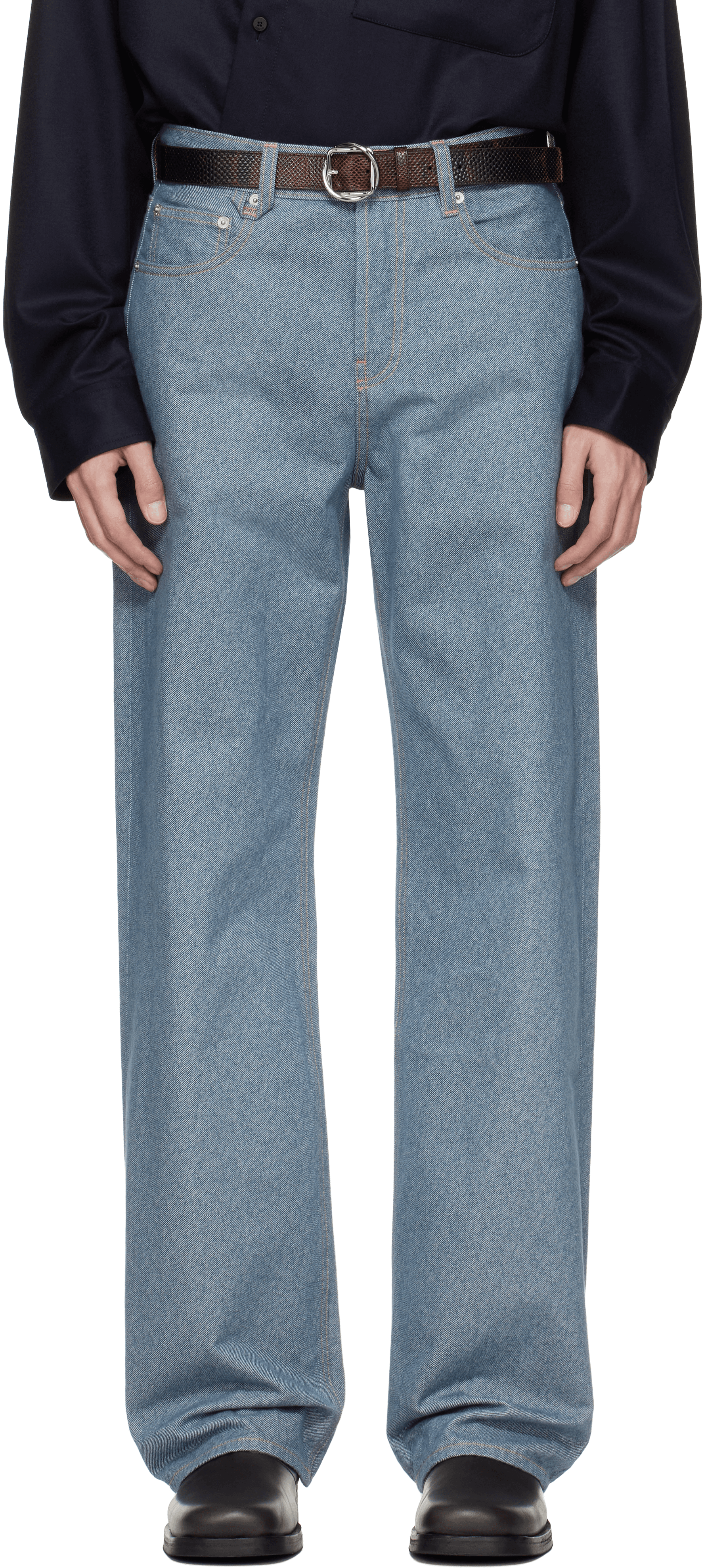 Blue 'The straight de-Nîmes' Jeans - Image 1