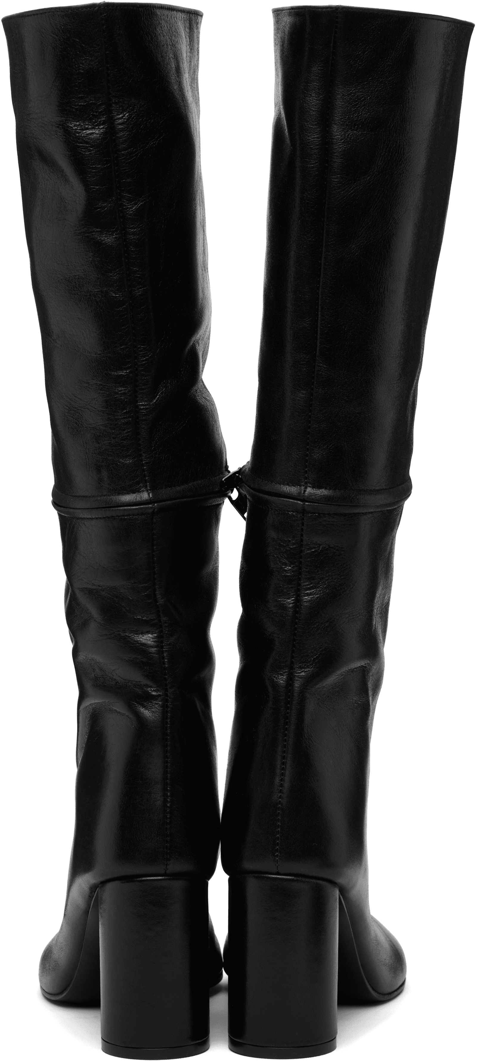 Black 2-In One Zip Round Tall Boots — Image 4