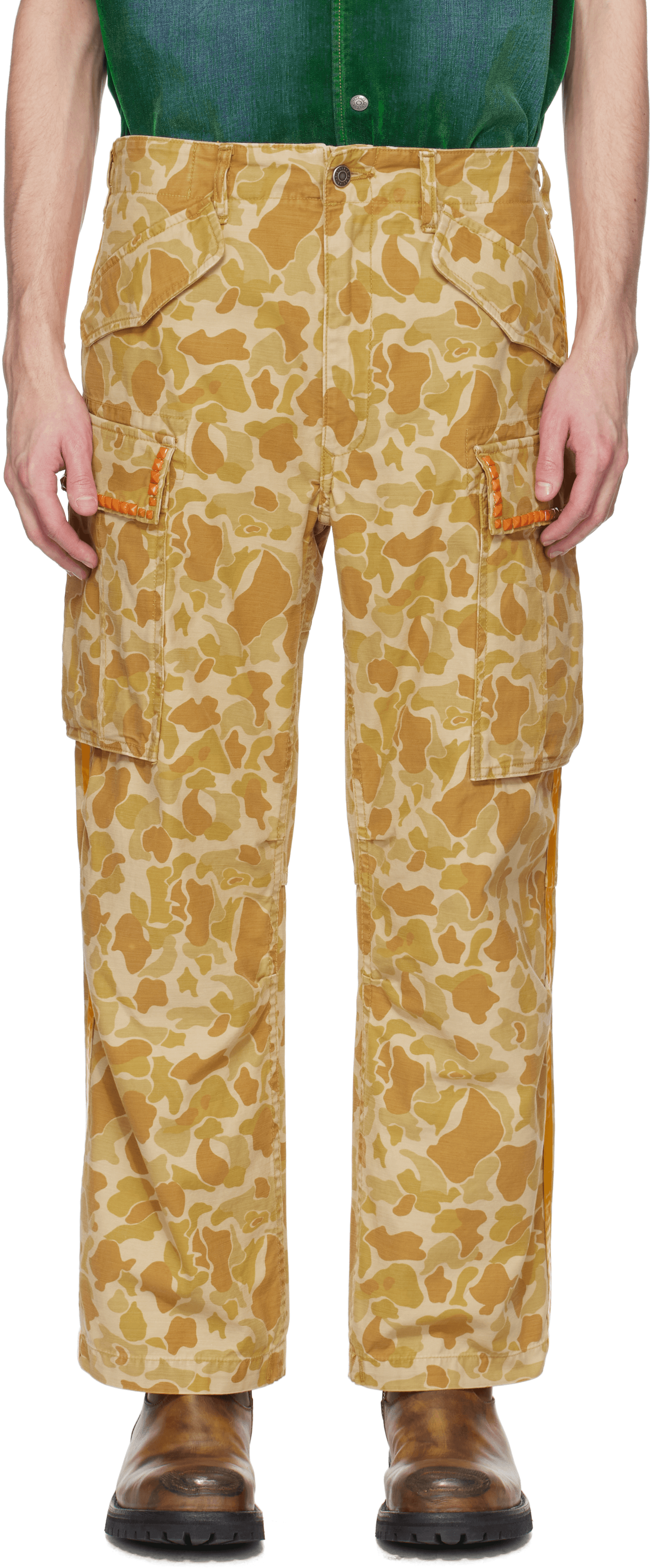 Yellow Cooper Camouflage Cargo Pants - Image 1