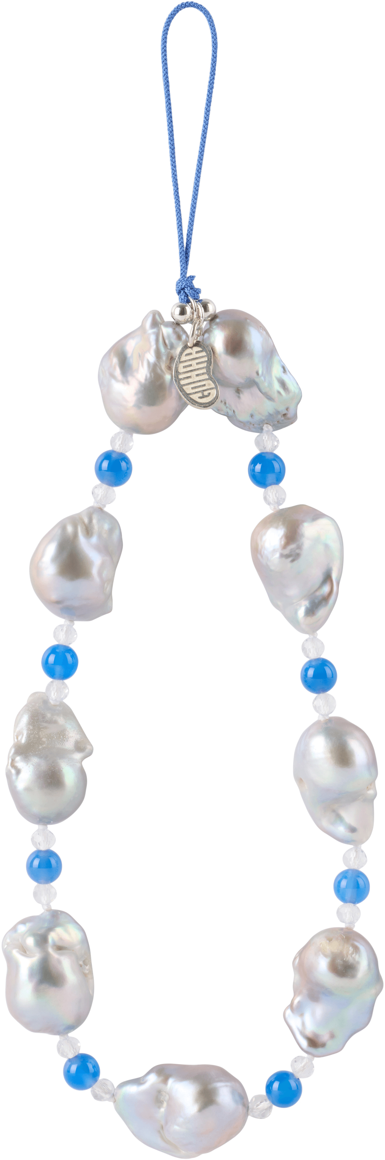 Gray & Blue Phone Charm Wristlet Strap - Image 1