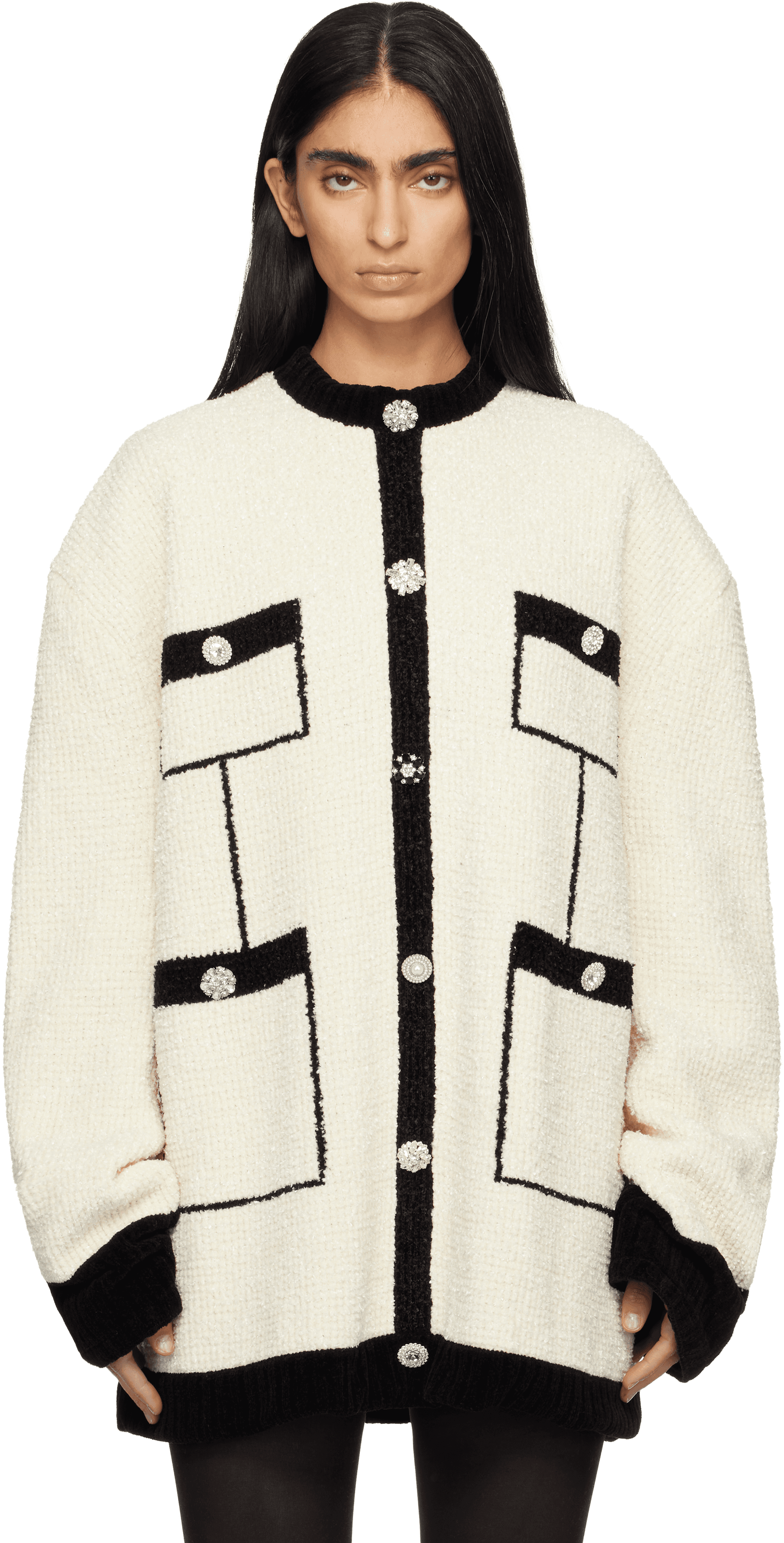 Off-White Covered Tweed Sweater - Image 1