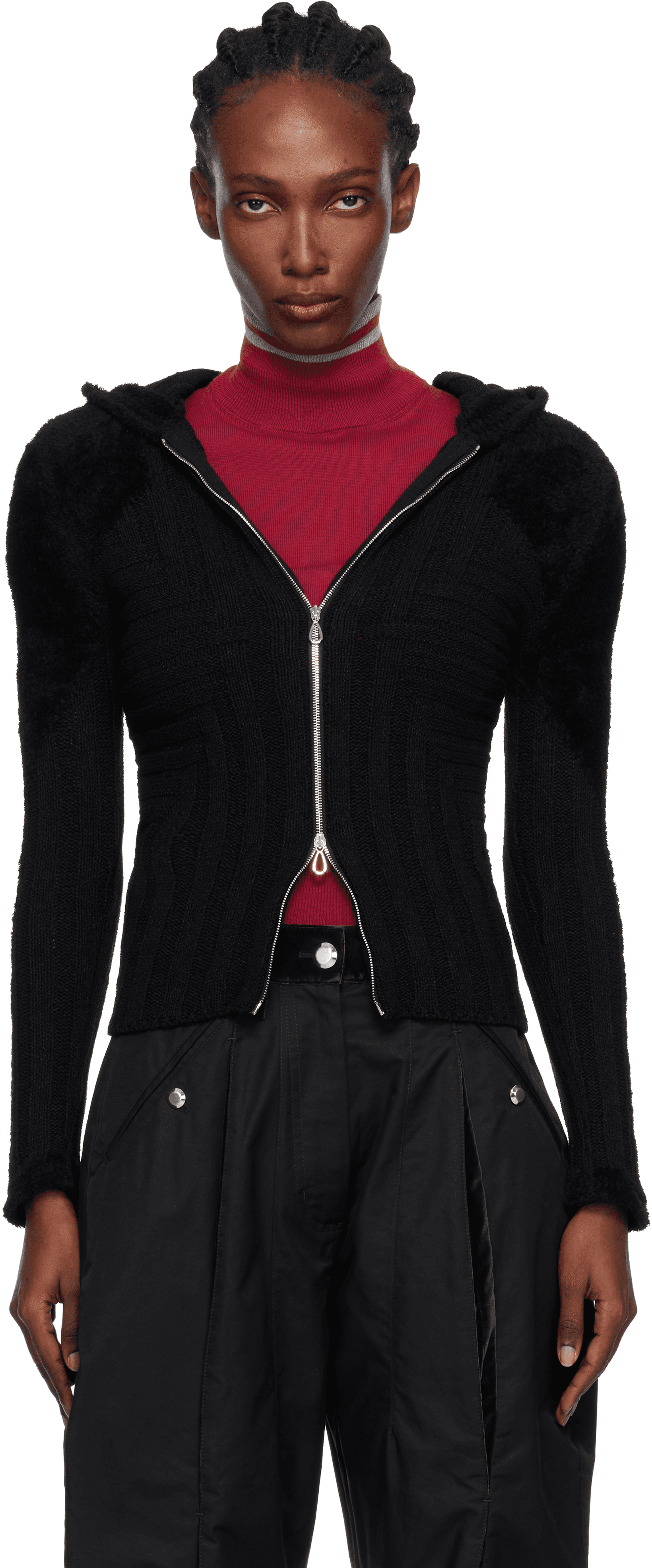 Black Quimby Fitted Hoodie - Image 1