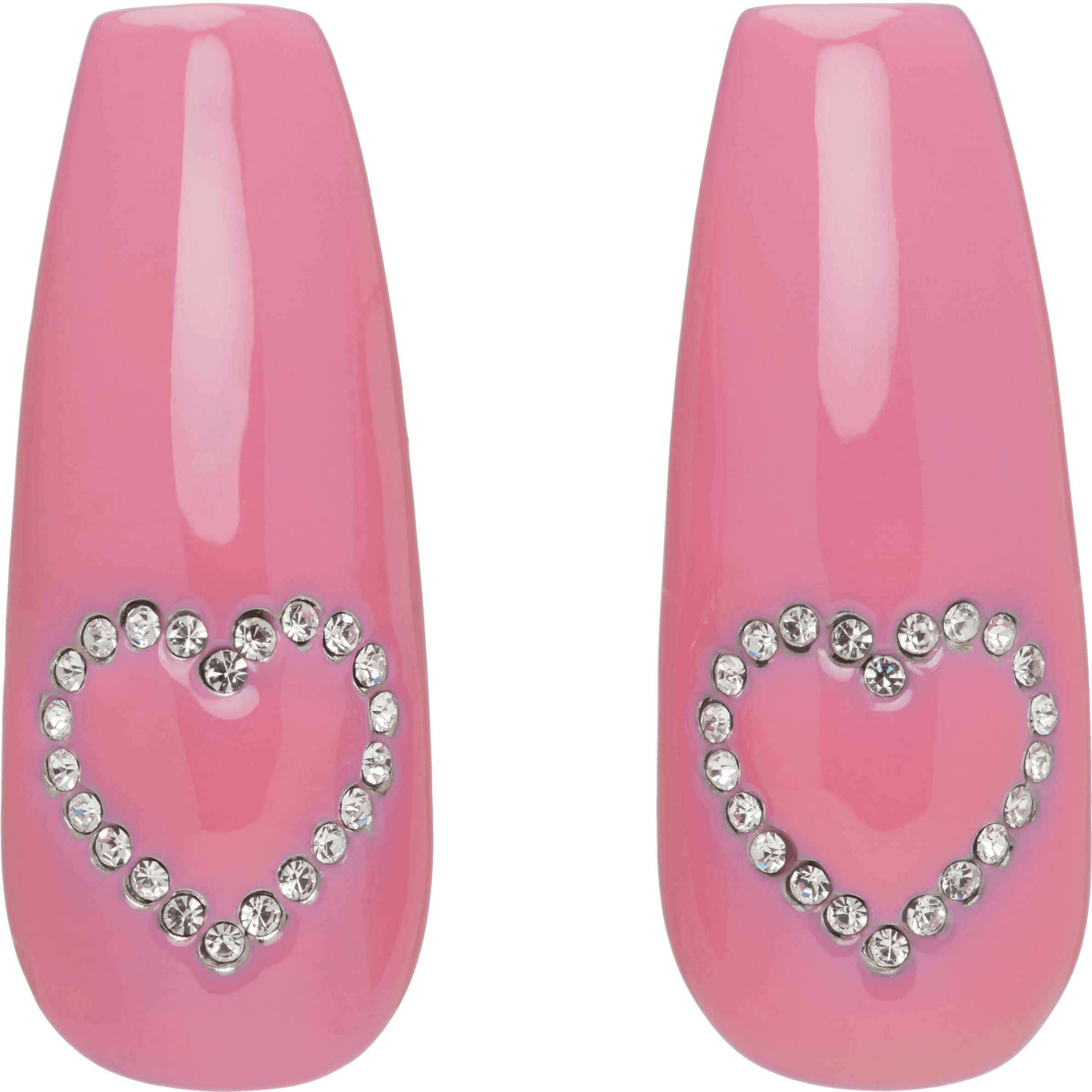 SSENSE Exclusive Pink & Silver D'heygere Edition Heart Nail Earrings - Image 1