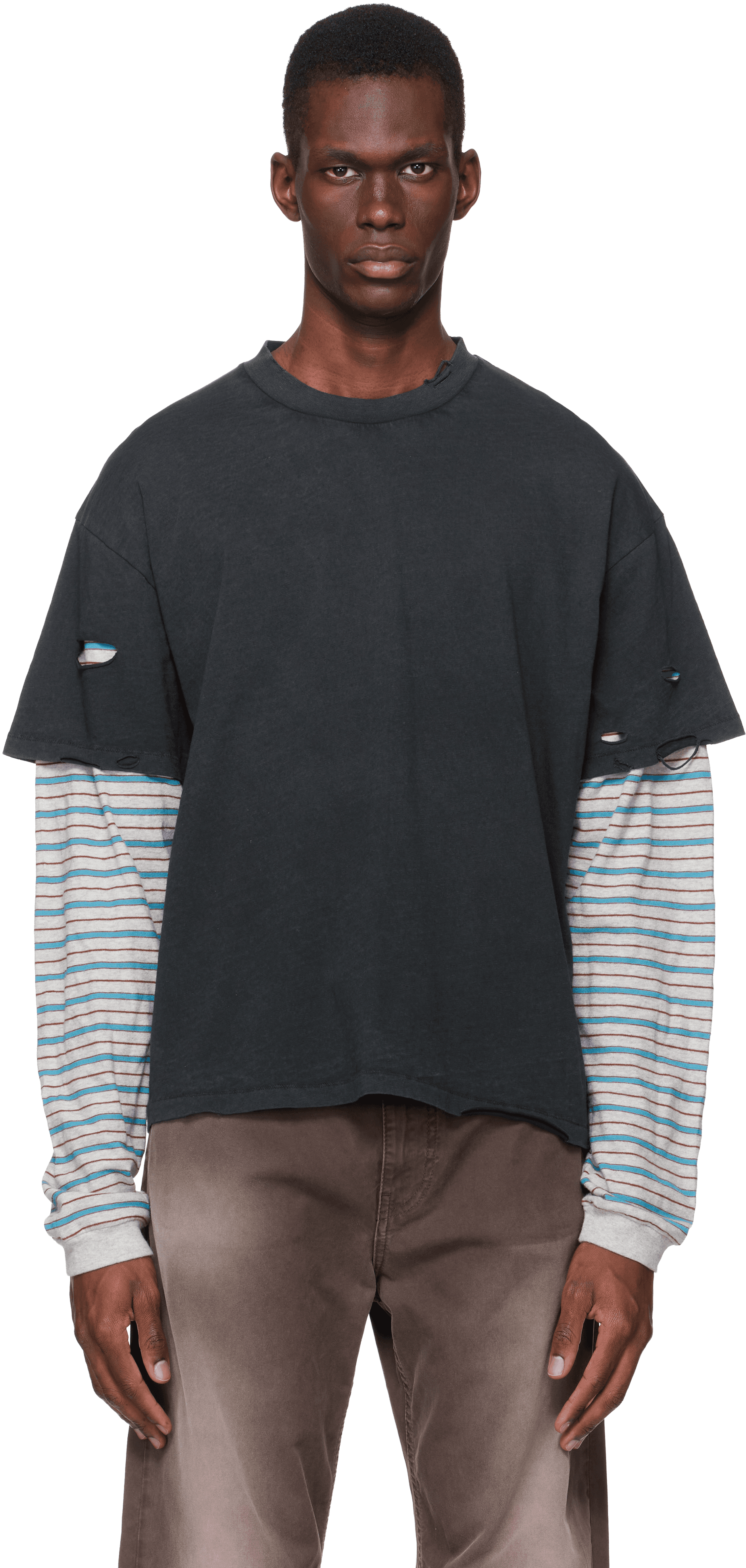 Black Back Logo Layered T-shirt - Image 1