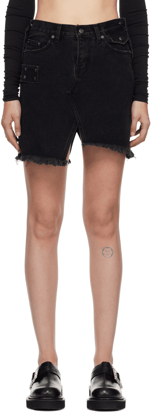 Black Asymmetric Miniskirt - Image 1