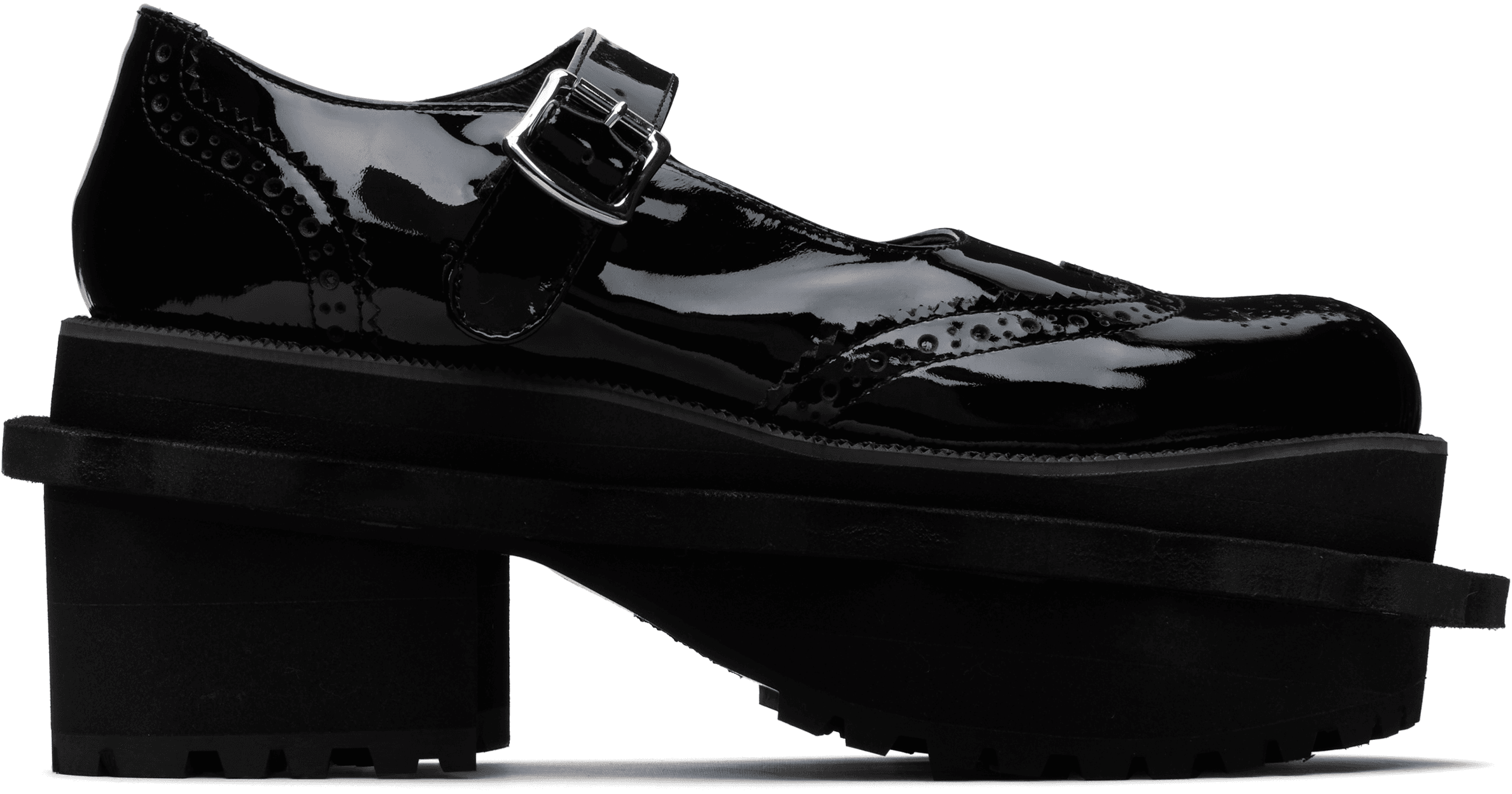 Black Platform Ballerina Flats - Image 1