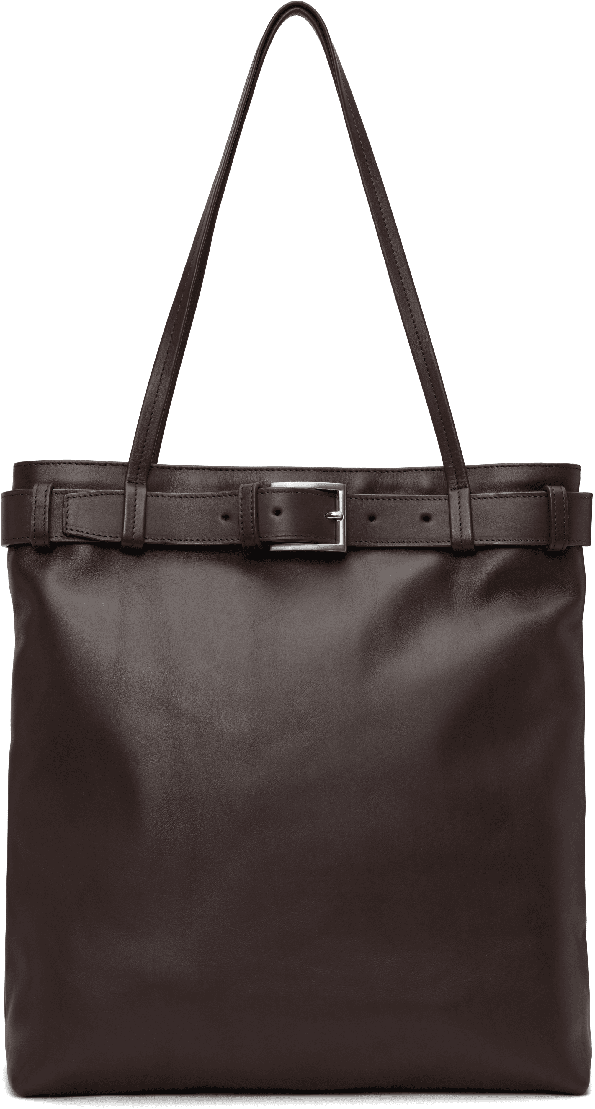 Brown Belt Detail Tote - Image 1