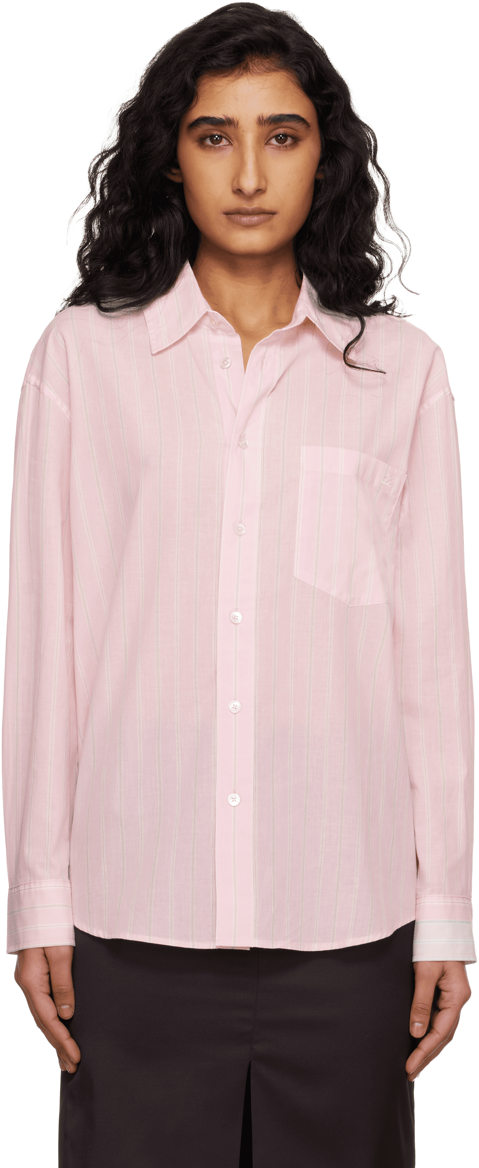 Pink Oversized Striped Shirt - Image 1