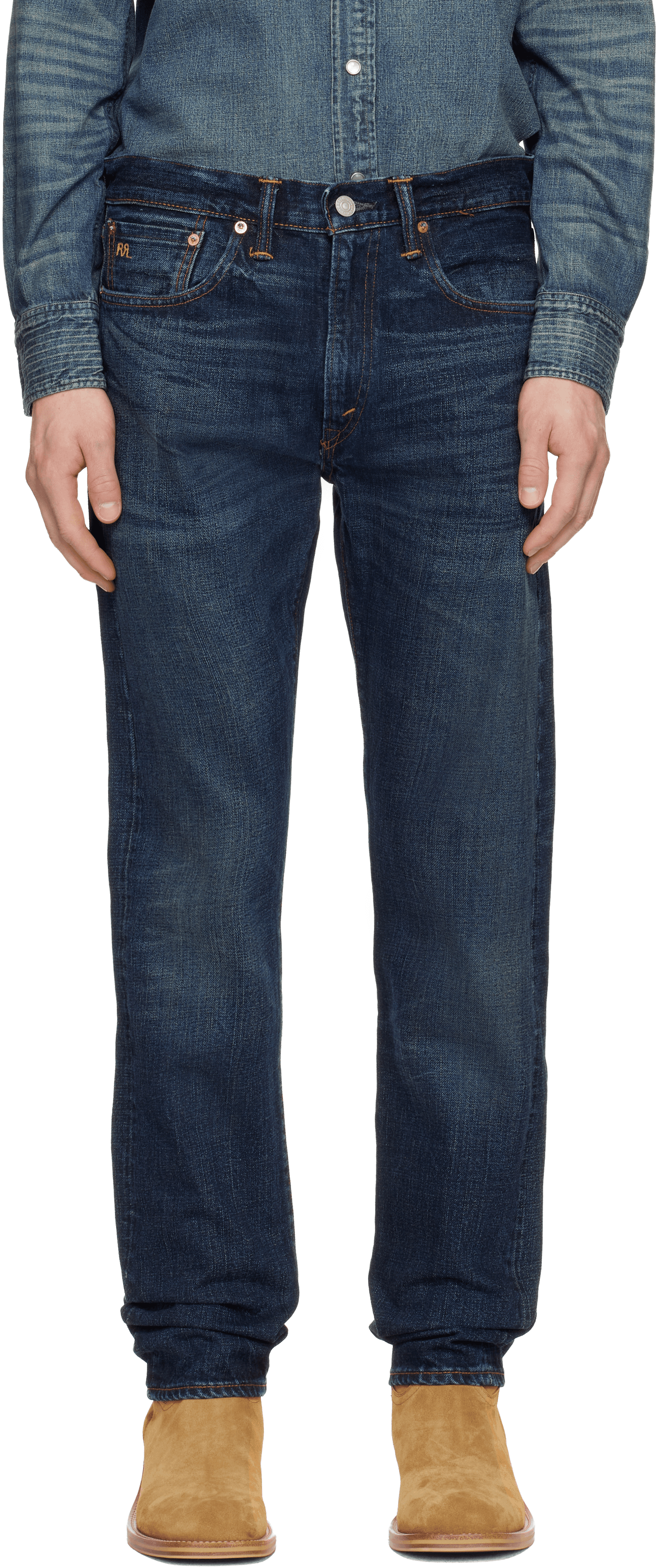 Navy High Slim Bayview Selvedge Jeans - Image 1