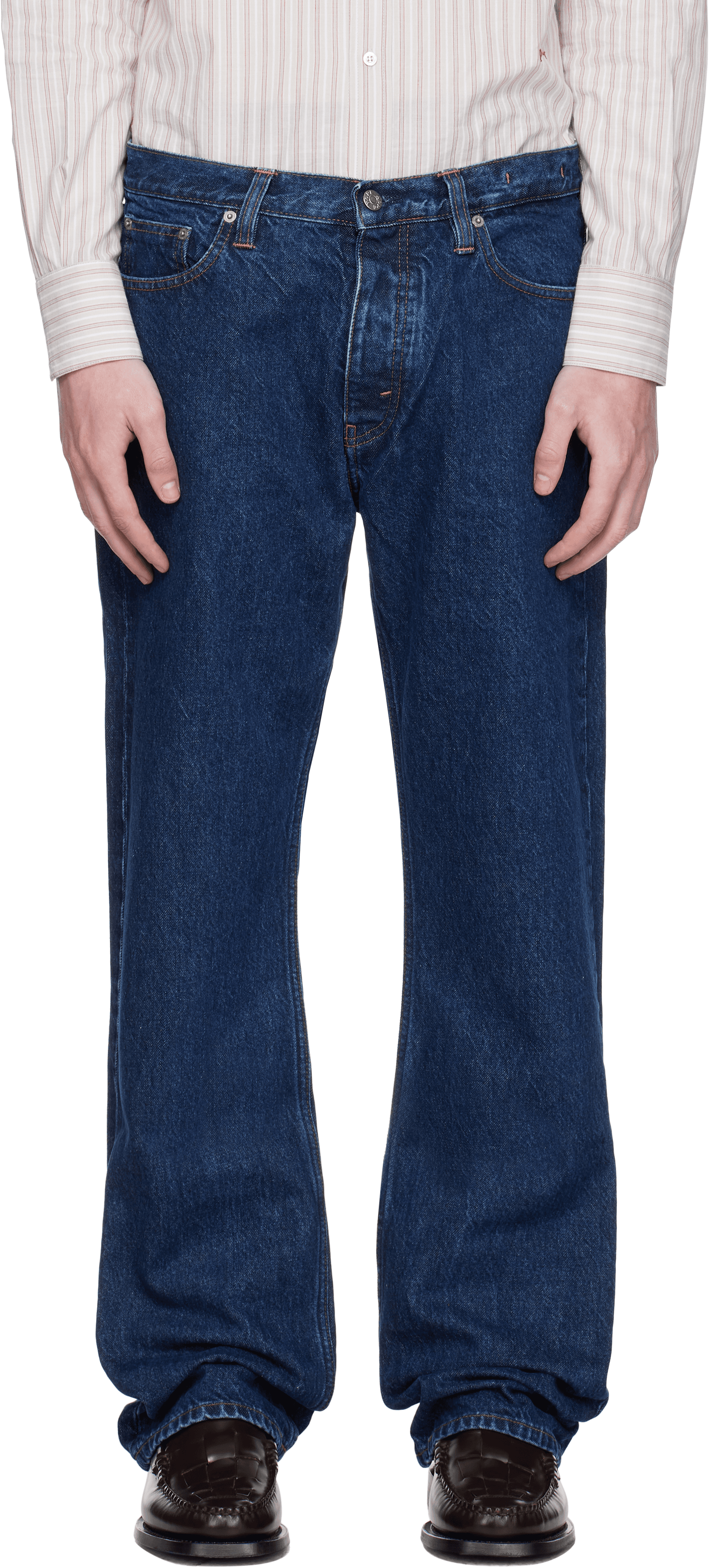 Navy Relaxed Bootcut Jeans - Image 1
