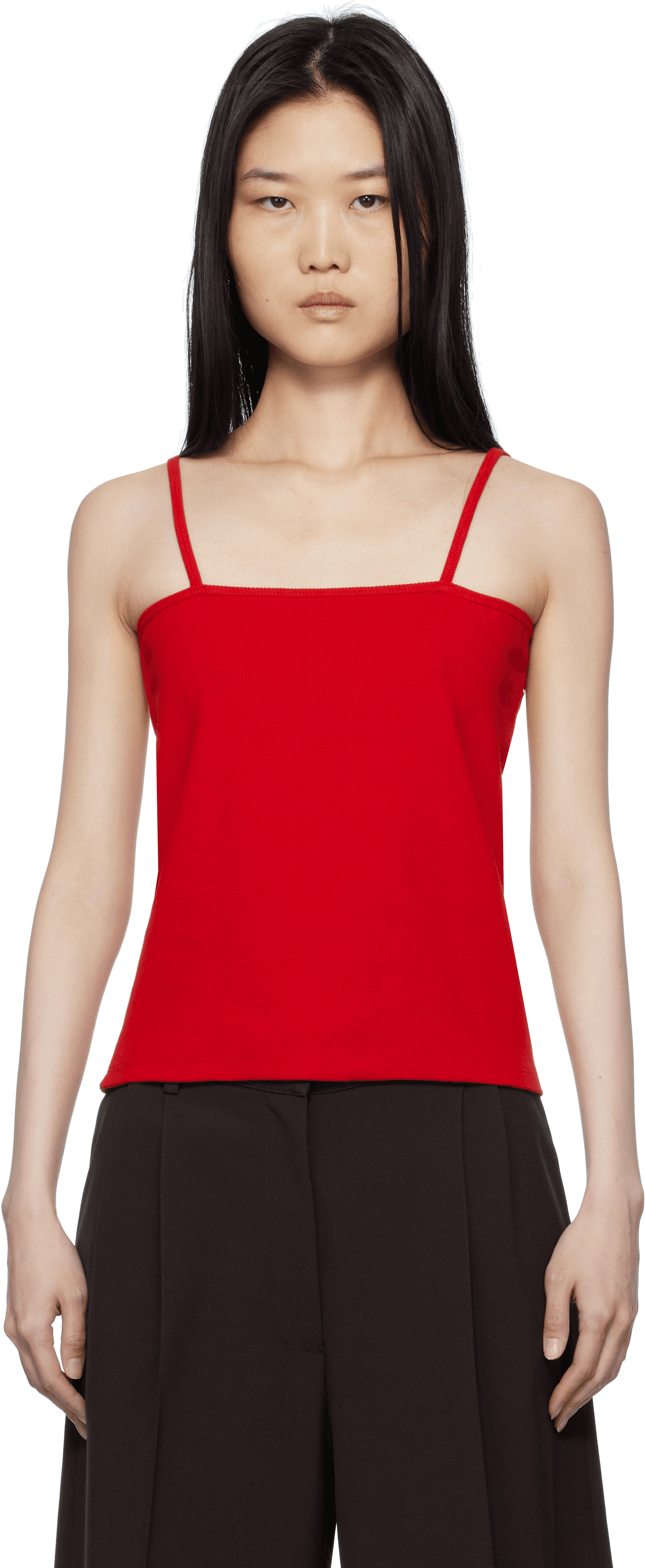 Red Square Neck Tank Top - Image 1