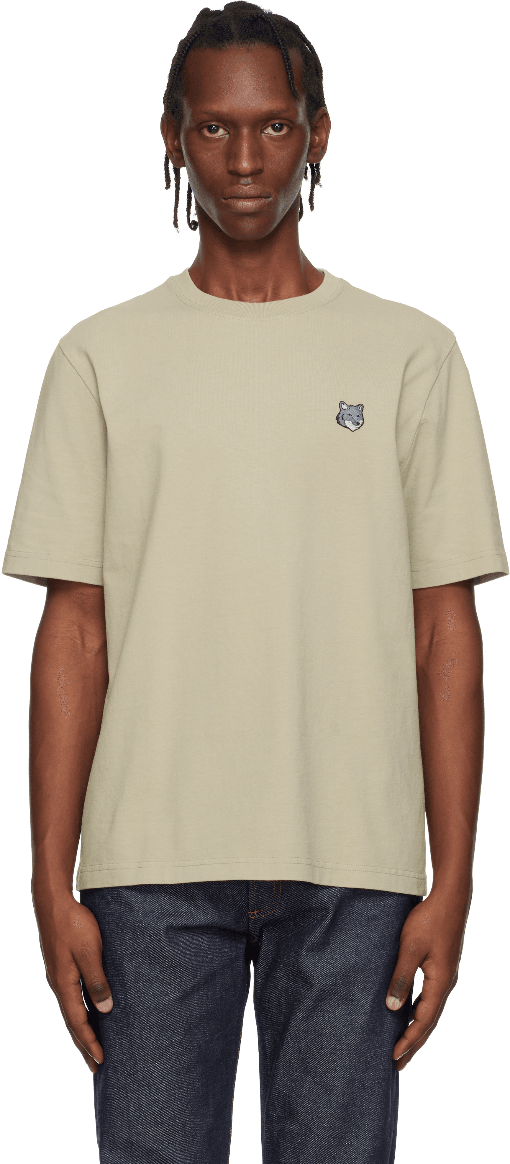 Beige Fox Head Comfort T-shirt - Image 1