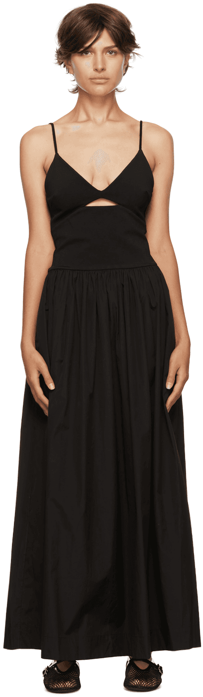 Black Tri Knit Maxi Dress - Image 1