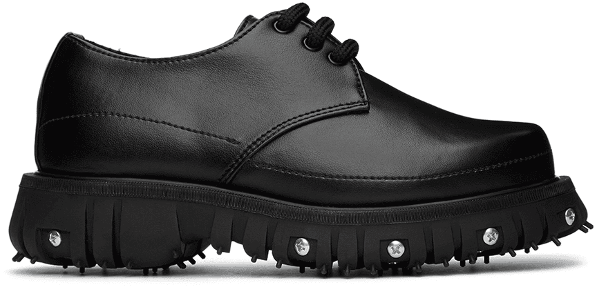 Kids Black Lace-Up Derbys - Image 1