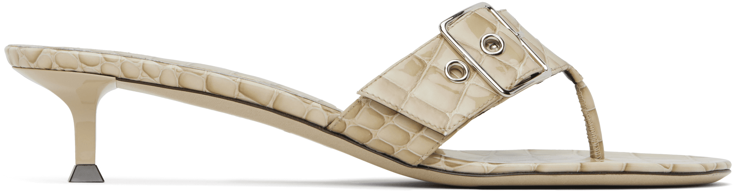 SSENSE Exclusive Beige 35mm Helix Kitten Heeled Sandals - Image 1