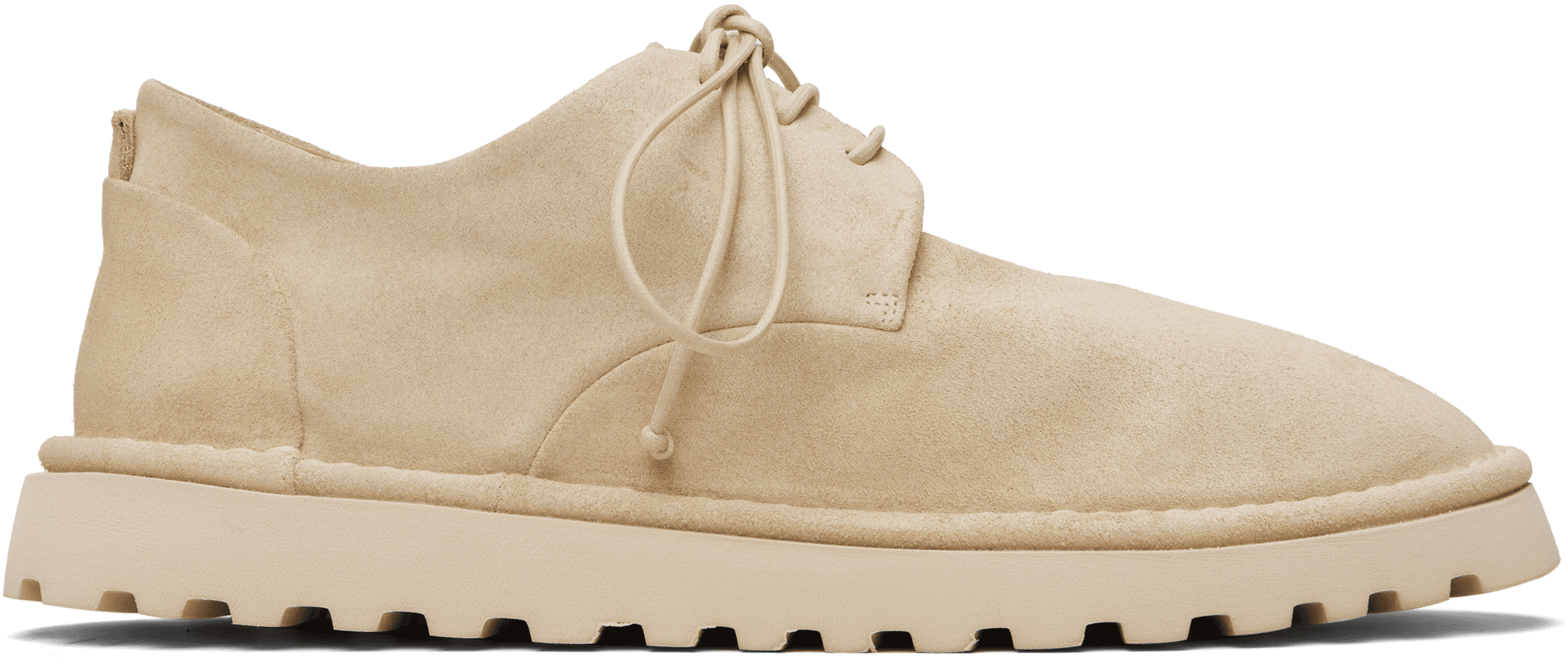 Beige Sancrispa Alta Pomice Leather Derbys - Image 1