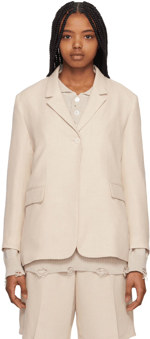 Beige Oversized Blazer - Image 1