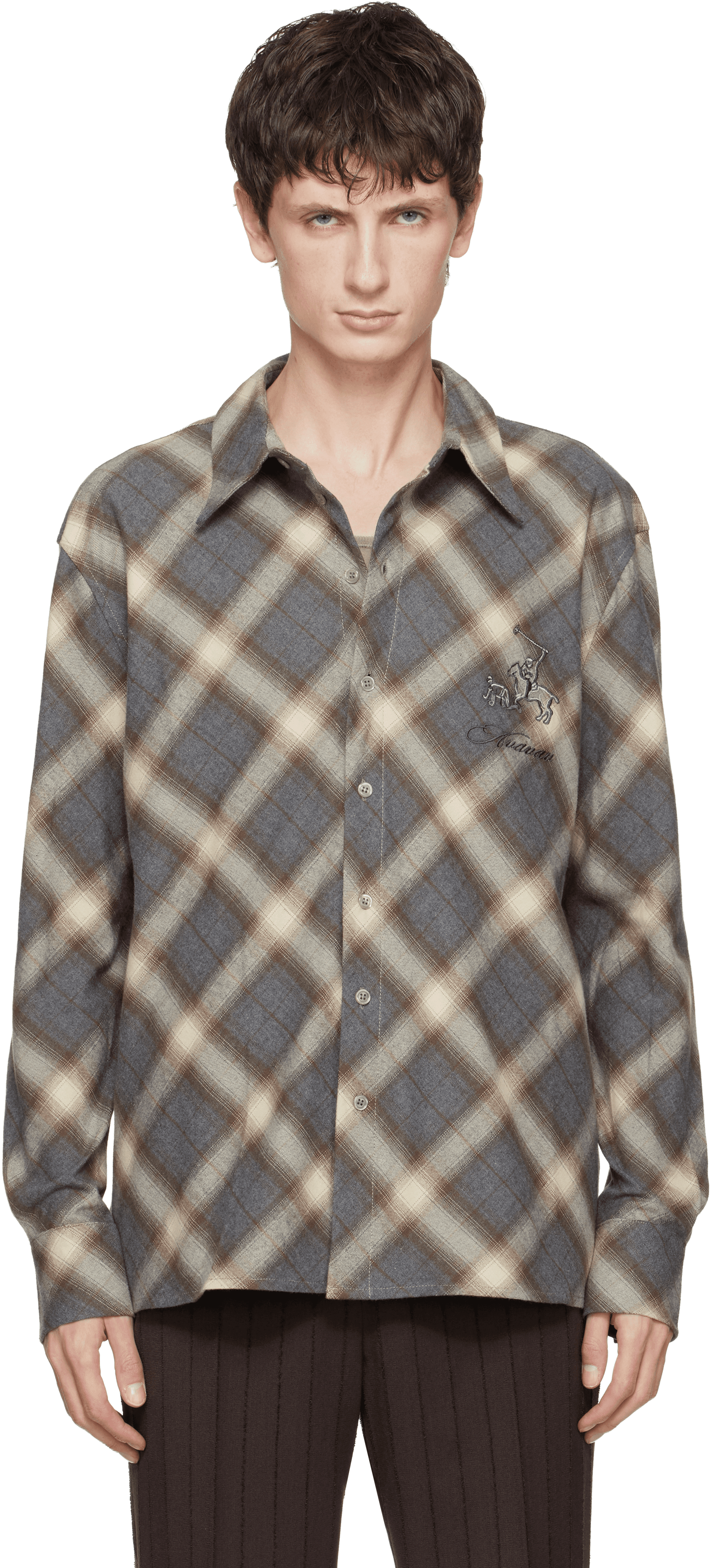 Gray Button-Up Shirt - Image 1