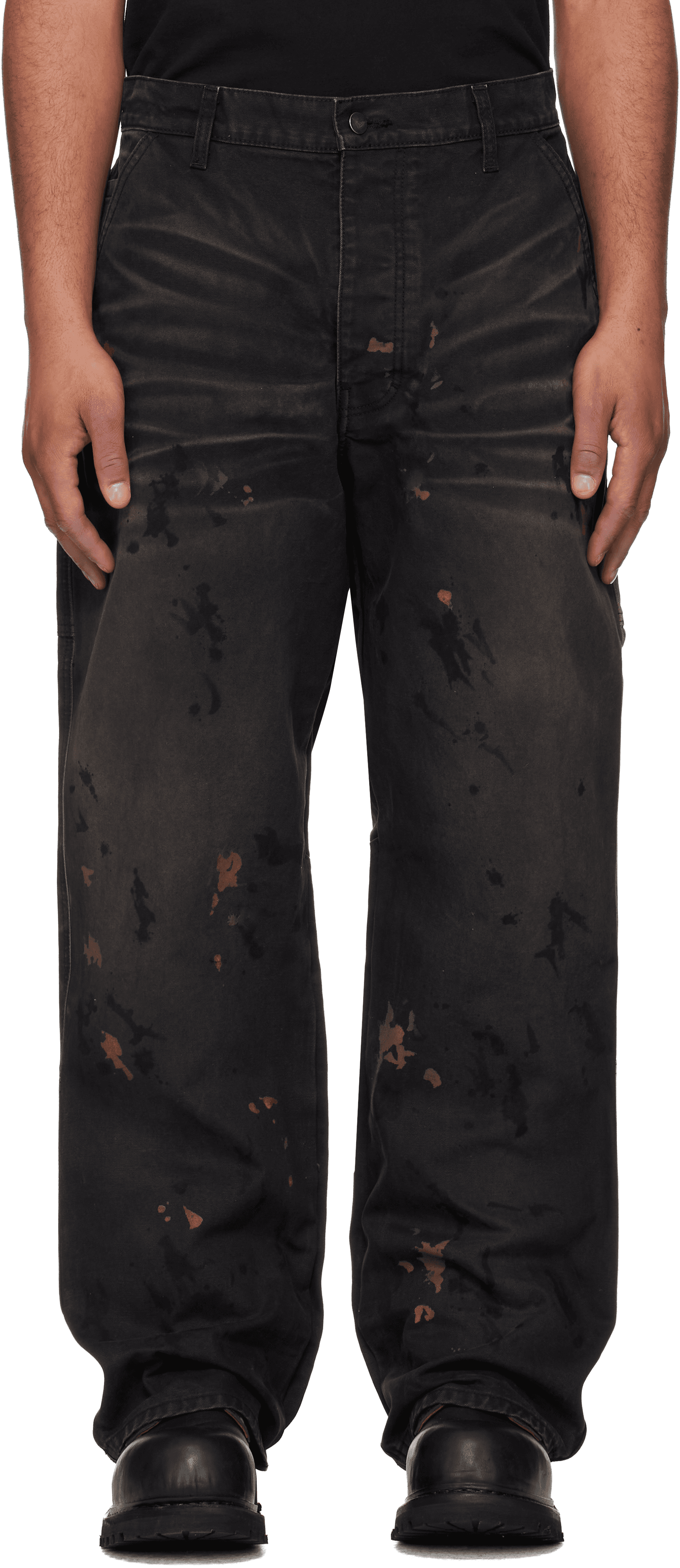 Black Underground Painter Trousers - Image 1