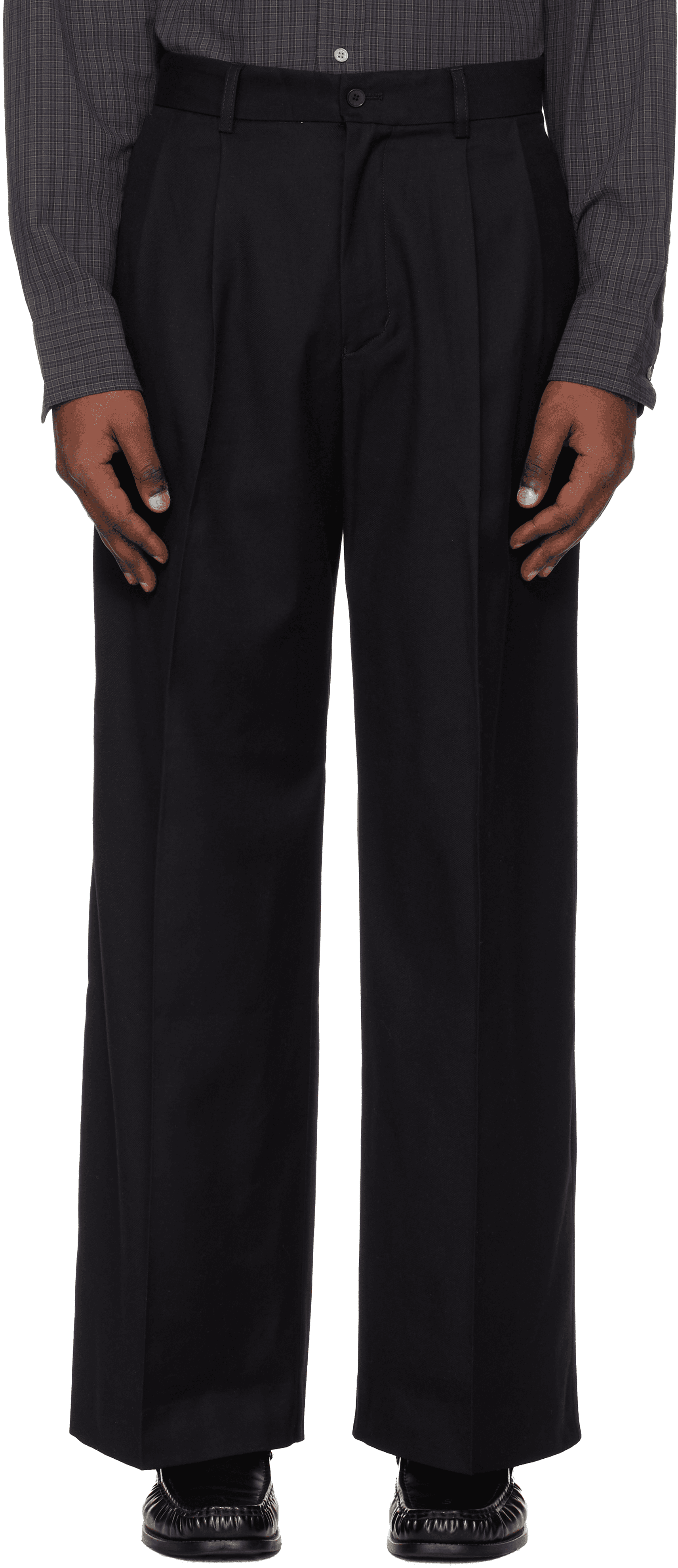 Black Loose-Fit Trousers - Image 1